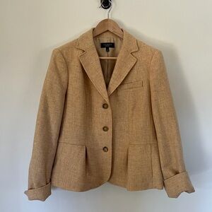 Talbots Tan Tweed Blazer Jacket